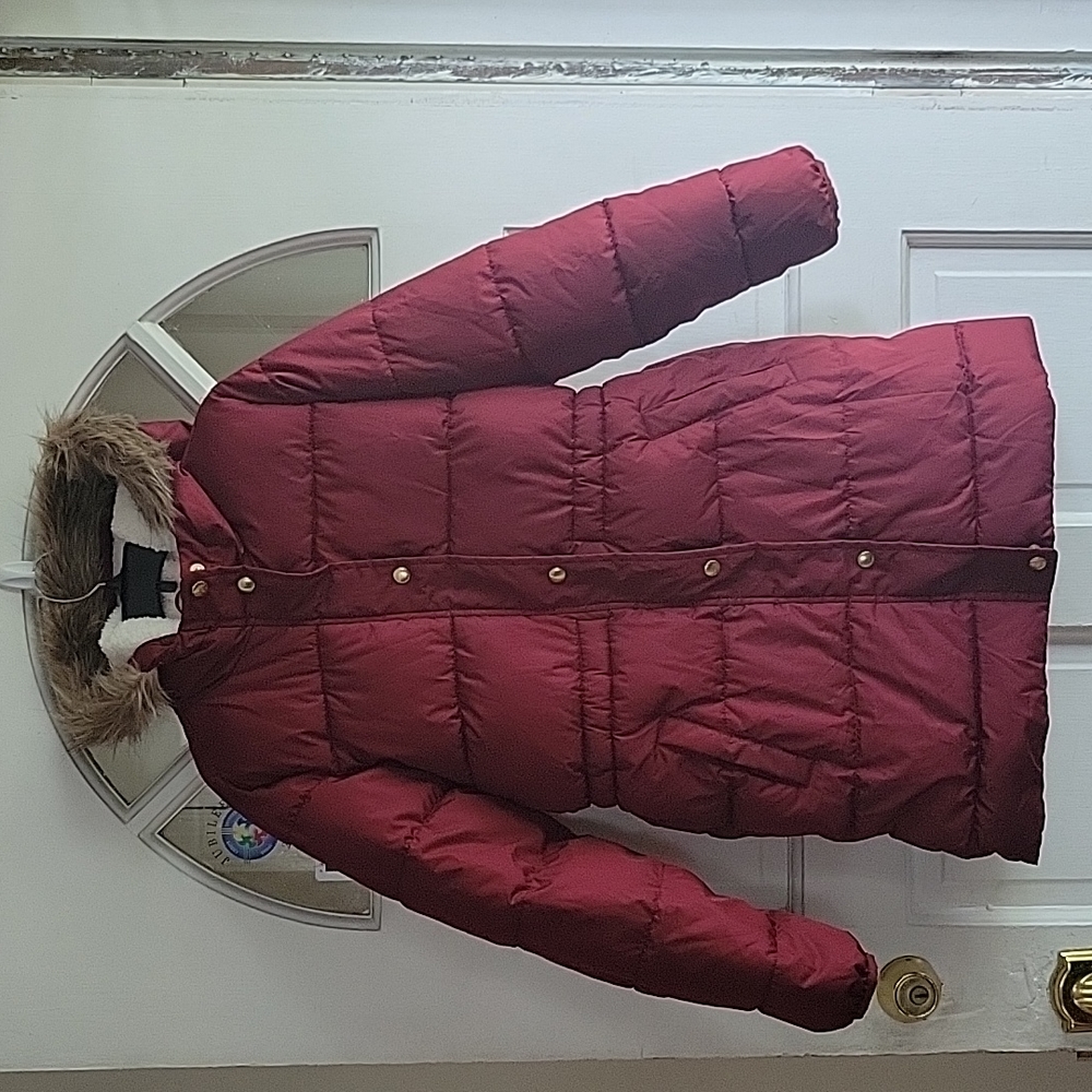 Old Navy Puff Coat (Girls) (Burgundy)